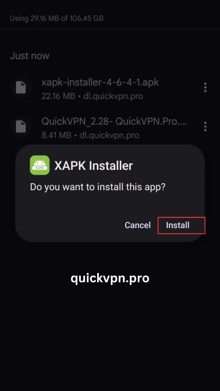 VPN-Schnellinstallation Schritt 2